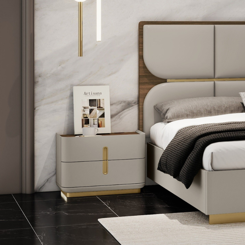 Picture of 26"W x 19"H Grey Finish Nightstand