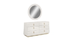 Picture of High-gloss pure white Dresser and Mirror