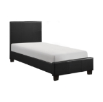 Picture of Dark Brown / Black Twin Leather Platform Bed