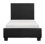 Picture of Dark Brown / Black Twin Leather Platform Bed