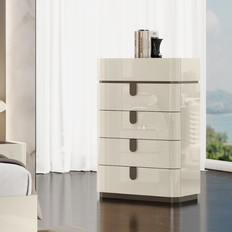 Picture of 31"W x 47"H High-Gloss Beige Chest