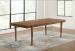 Picture of 74"-92" or 48"-64" Extendable Brown finish wood Dining Table