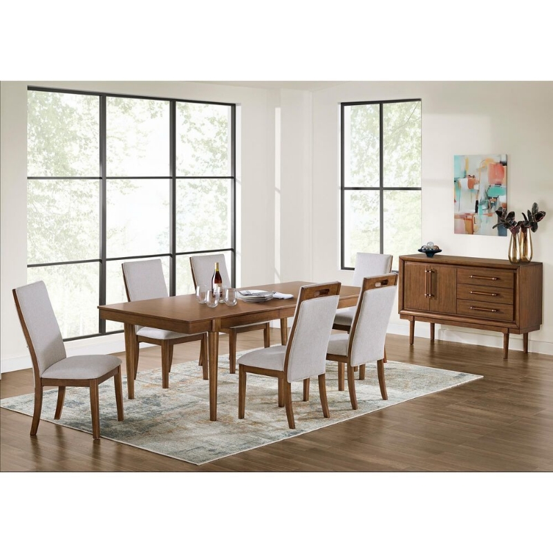 Picture of 5Pc and 7Pc Brown finish wood Dining Room set