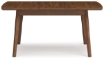 Picture of 74"-92" or 48"-64" Extendable Brown finish wood Dining Table