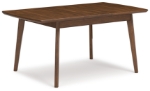 Picture of 74"-92" or 48"-64" Extendable Brown finish wood Dining Table