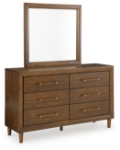 Picture of Brown finish wood Dresser and Mirror