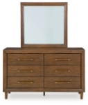 Picture of Brown finish wood Dresser and Mirror