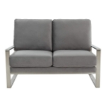 Picture of Beige, Black, Dark Grey, Light Grey, Orange Velvet Gold/Silver Frame Loveseat