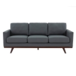 Picture of Taupe, Black, Grey, Navy Blue, Cognac Tan, White, Green Wood Base Leather Full Size Sofa