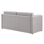 Picture of Upholstered Sofa in Denim, Eucalyptus Green, Newsprint Off-White and Taupe