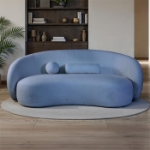 Picture of White, Powder Blue, Blue, Olive Green, Brown and Black Fabric Sofa