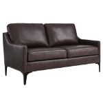 Picture of Genuine Leather Tan, Grey and Brown Loveseat