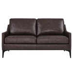 Picture of Genuine Leather Tan, Grey and Brown Loveseat