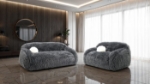 Picture of White, Green, Dark Grey and Sand Color Soft and Luxurious Loveseat