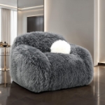 Picture of White, Green, Dark Grey Color Soft and Luxurious Swivel Chair