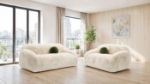Picture of White, Green, Dark Grey and Sand Color Soft and Luxurious Sofa, Loveseat and Swivel Chair