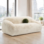 Picture of White, Green, Dark Grey and Sand Color Soft and Luxurious Sofa, Loveseat and Swivel Chair