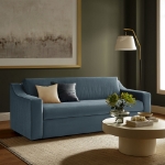 Picture of Velvet Alabaster, Taupe, Cadet Blue and Chocolate Brown Finish Modern Sofa