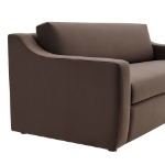 Picture of Velvet Alabaster, Taupe, Cadet Blue and Chocolate Brown Finish Modern Sofa