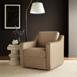 Picture of Velvet  Taupe and Chocolate Brown Finish Modern Armchair