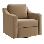 Picture of Velvet  Taupe and Chocolate Brown Finish Modern Armchair