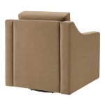 Picture of Velvet  Taupe and Chocolate Brown Finish Modern Armchair