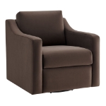 Picture of Velvet  Taupe and Chocolate Brown Finish Modern Armchair
