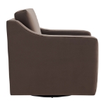Picture of Velvet  Taupe and Chocolate Brown Finish Modern Armchair