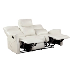 Picture of Beige Faux Leather Double Reclining Sofa