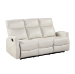 Picture of Beige Faux Leather Double Reclining Sofa