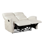 Picture of Beige Faux Leather Double Reclining Loveseat