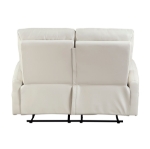 Picture of Beige Faux Leather Double Reclining Loveseat
