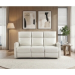 Picture of Beige Faux Leather Double Reclining Sofa, Loveseat and Reclining Chair