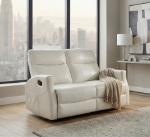 Picture of Beige Faux Leather Double Reclining Sofa, Loveseat and Reclining Chair