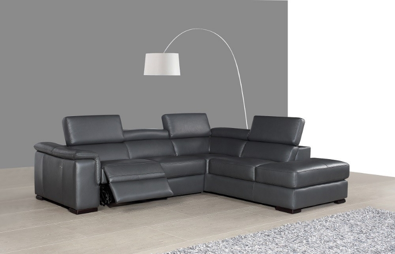 Picture of Grey Leather Sectional