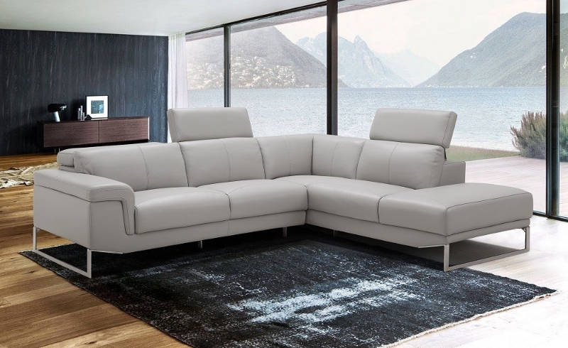 Picture of Leather Light Grey Sectional