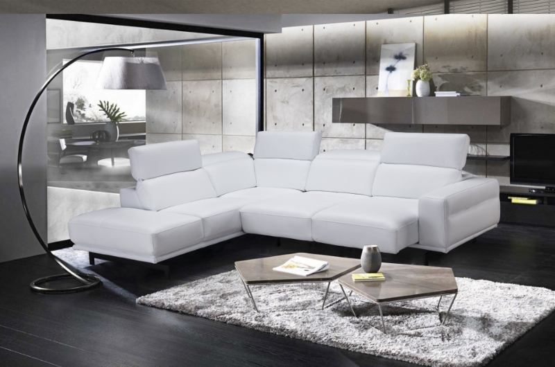 Picture of White Leather Sectional