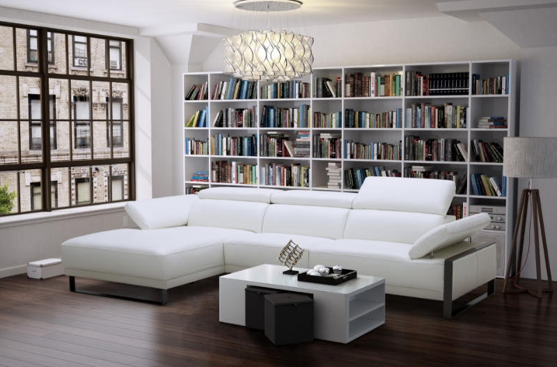 Picture of Leather Sectional in White