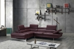 Picture of Leather Sectional in Maroon