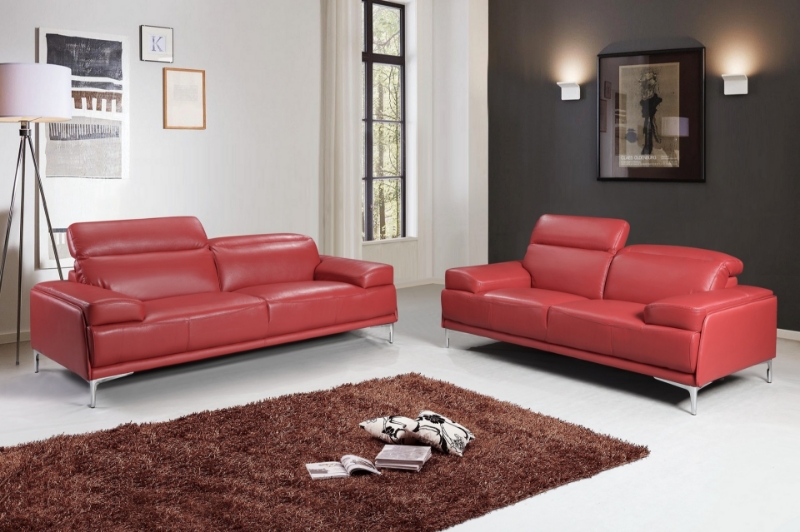 Picture of Red Leather Living Room Set