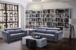 Picture of Leather Blue Grey Living Room Set
