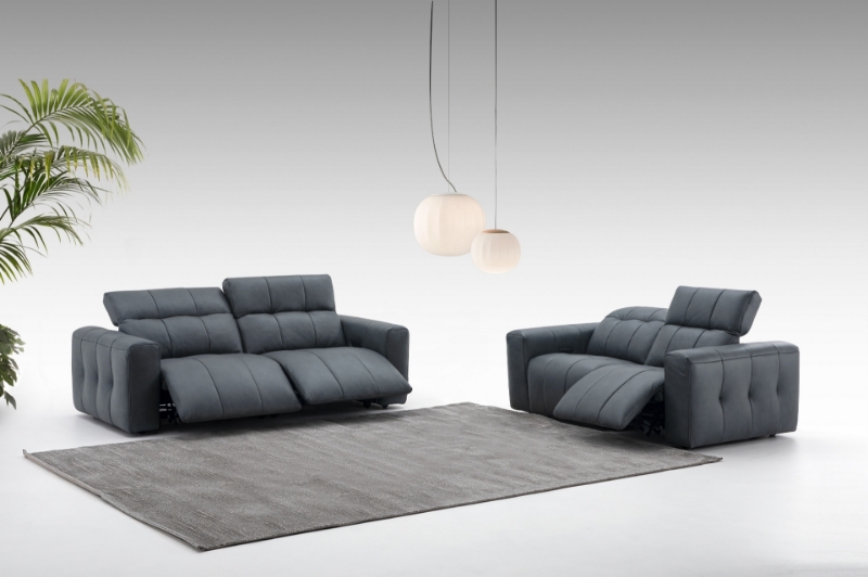 Picture of Leather Dark Grey Living Room Set