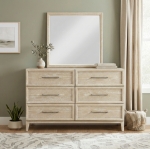 Picture of Natural Light Brown Finish Dresser and Mirror