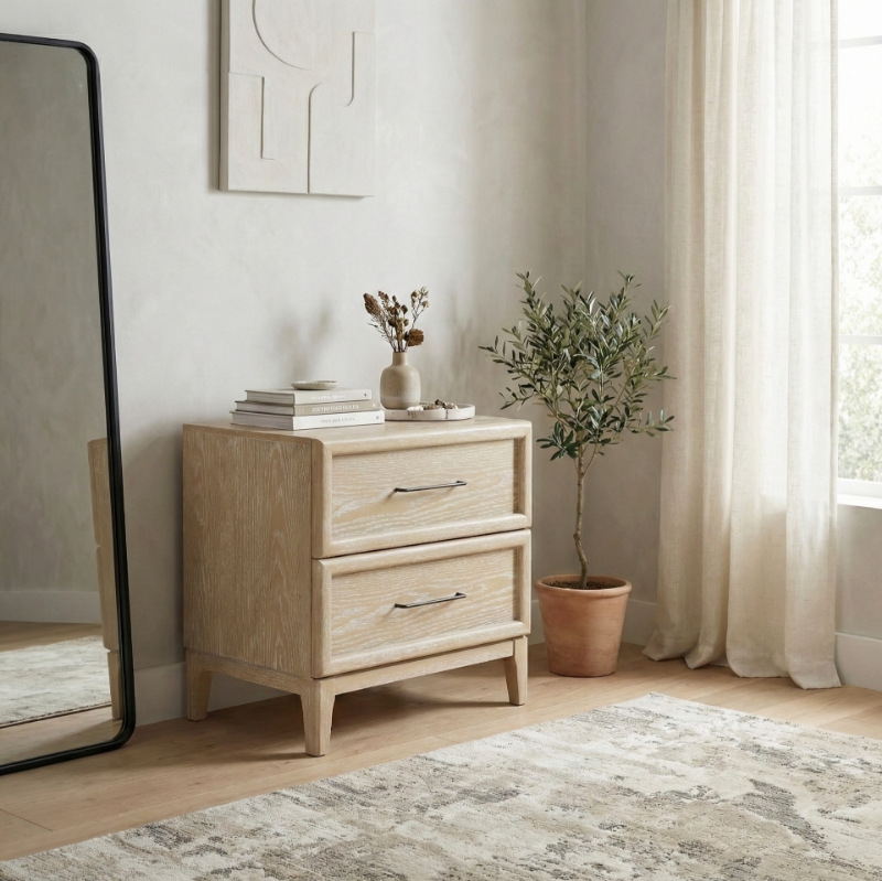 Picture of Natural Light Brown Finish Nightstand