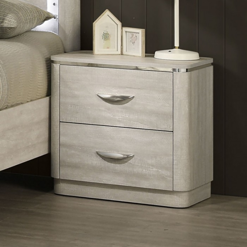 Picture of Dusty Gray Finish Two Drawer Nightstand