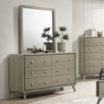 Picture of Contemporary Gray Finish Dresser and Mirror