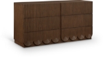 Picture of Rich Natural/Brown Walnut/Black Oak Finish Dresser and Mirror