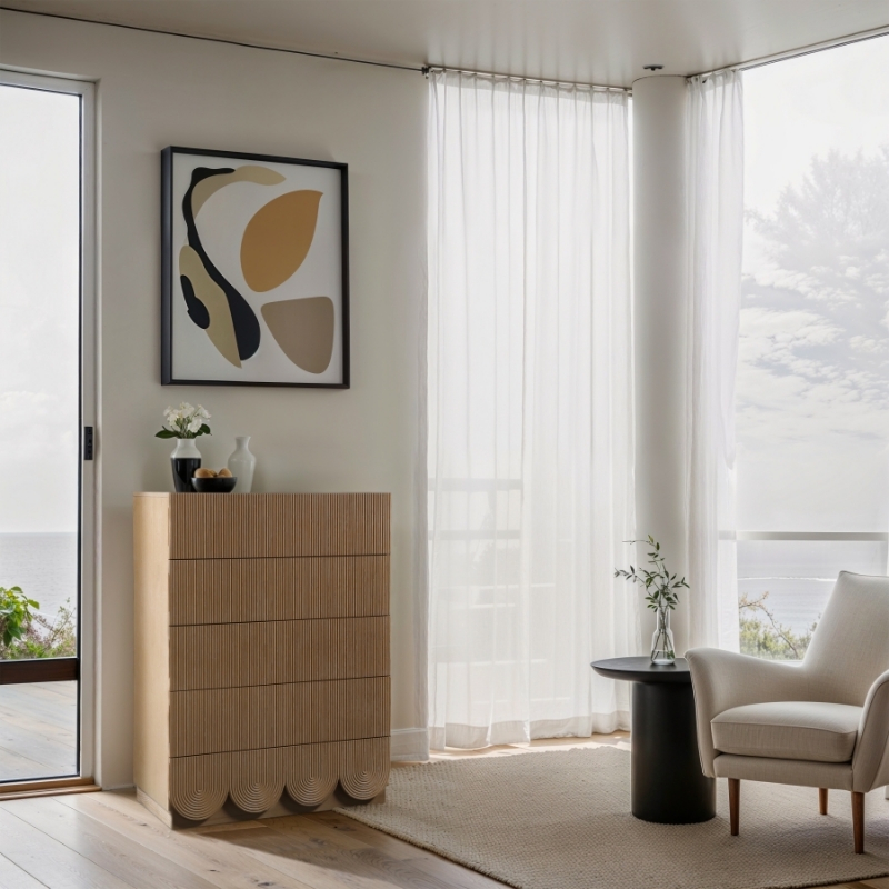 Picture of 36" Rich Natural/Brown Walnut/Black Oak Finish Chest