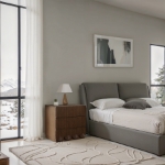 Picture of Rich Natural/Brown Walnut/Black Oak Finish Nightstand