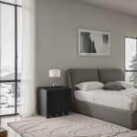 Picture of Rich Natural/Brown Walnut/Black Oak Finish Nightstand